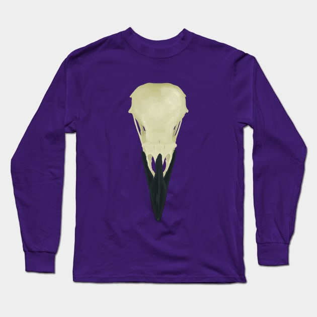 Raven Skull Long Sleeve T-Shirt by artsandherbs